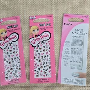 Girlie Nails Pink Nail Art Decals & Nail Makeup Strips